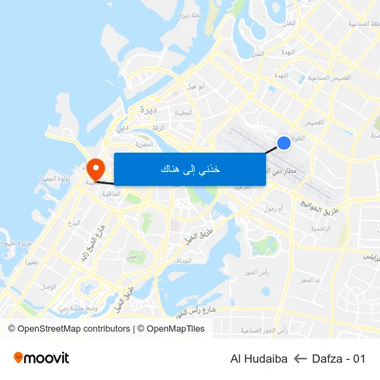 Dafza - 01 to Al Hudaiba map