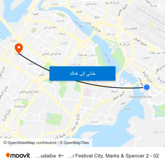 Dubai Festival City, Marks & Spencer 2 - 02 to Al Hudaiba map