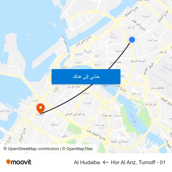 Hor Al Anz, Turnoff - 01 to Al Hudaiba map