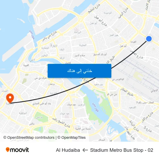 Stadium Metro Bus Stop - 02 to Al Hudaiba map