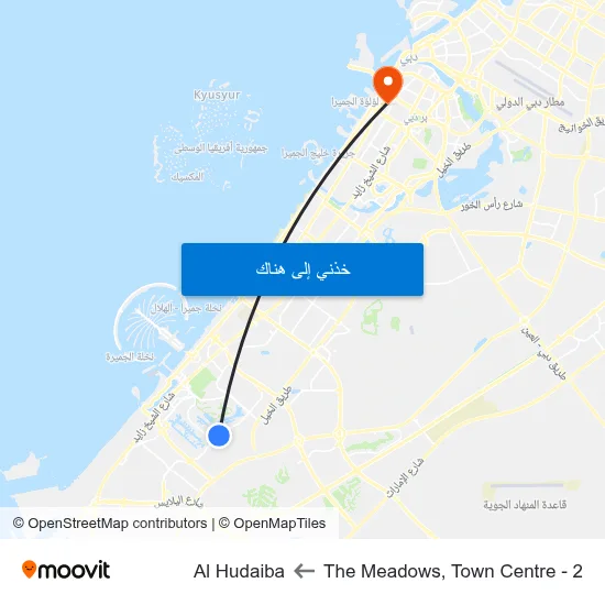 The Meadows, Town Centre - 2 to Al Hudaiba map