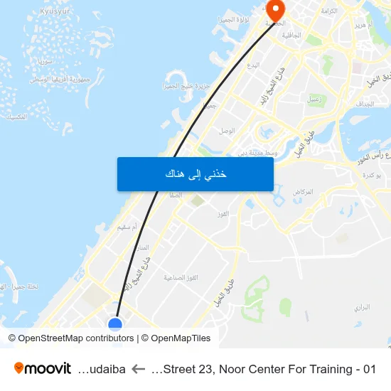 Al Barsha, Street 23, Noor Center For Training - 01 to Al Hudaiba map