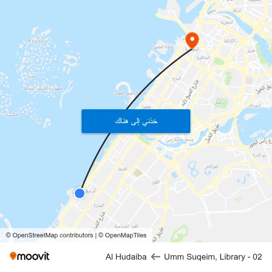 Umm Suqeim, Library - 02 to Al Hudaiba map