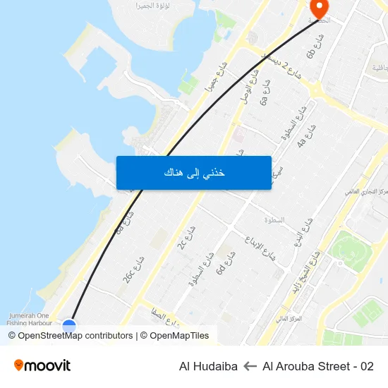 Al Arouba Street - 02 to Al Hudaiba map