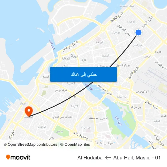 Abu Hail, Masjid - 01 to Al Hudaiba map