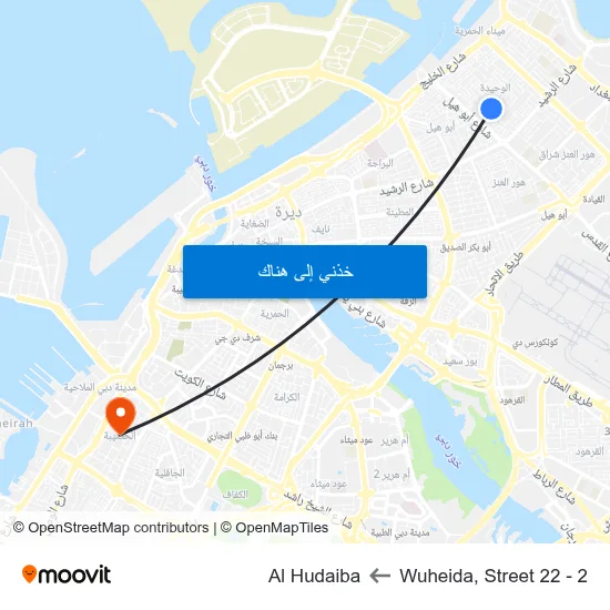 Wuheida, Street 22 - 2 to Al Hudaiba map