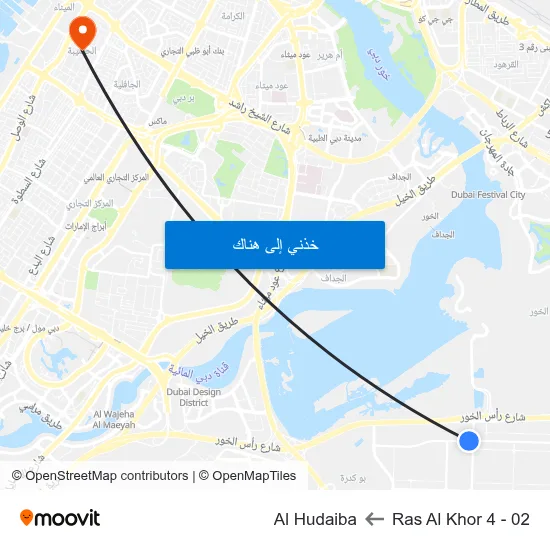 Ras Al Khor 4 - 02 to Al Hudaiba map