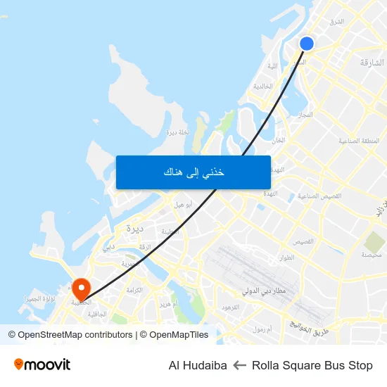 Rolla Square Bus Stop to Al Hudaiba map