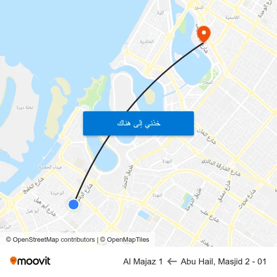Abu Hail, Masjid 2 - 01 to Al Majaz 1 map