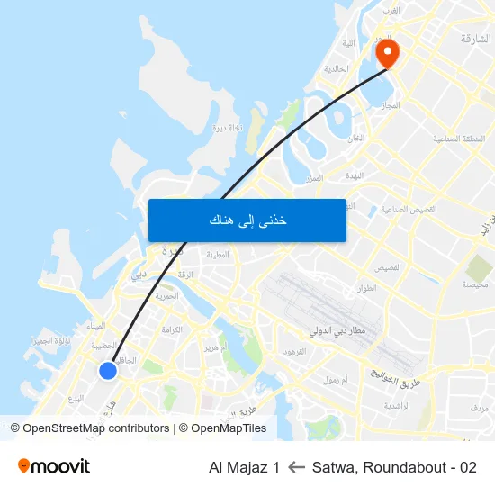 Satwa, Roundabout - 02 to Al Majaz 1 map