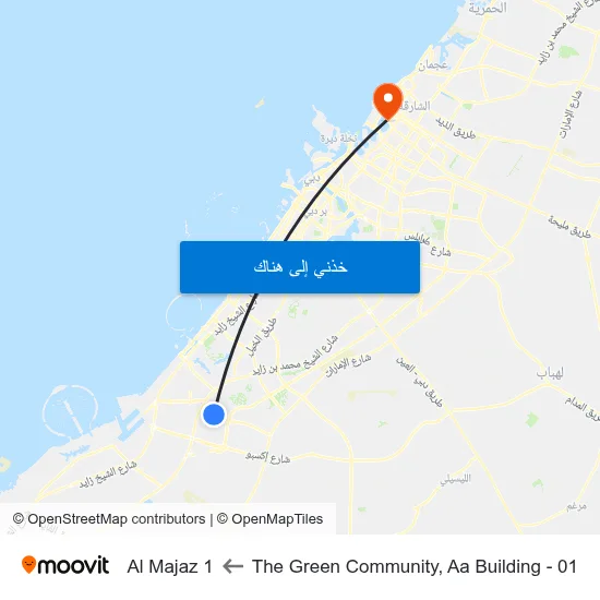 The Green Community, Aa Building - 01 to Al Majaz 1 map