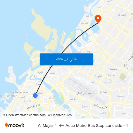 Adcb Metro Bus Stop Landside - 1 to Al Majaz 1 map