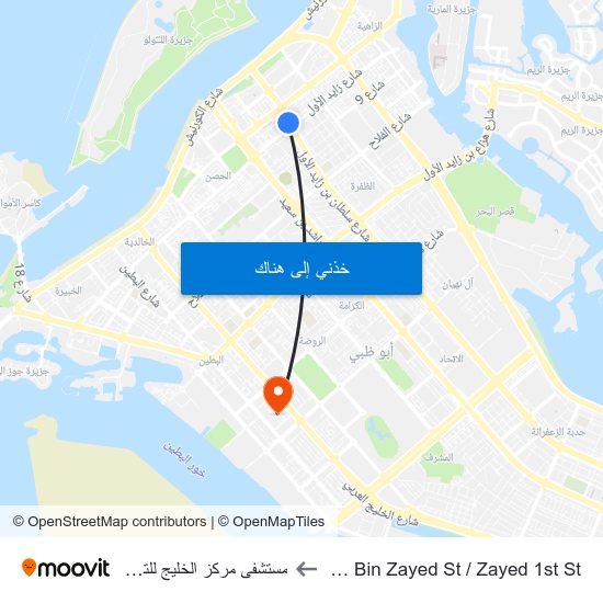 Sultan Bin Zayed St / Zayed 1st St to مستشفى مركز الخليج للتشخيص map