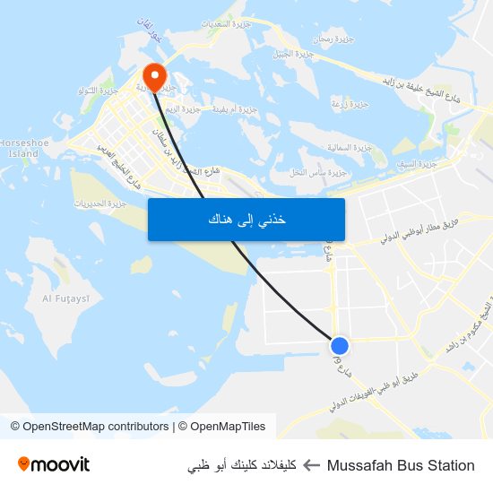 Mussafah Bus Station to كليفلاند كلينك أبو ظبي map