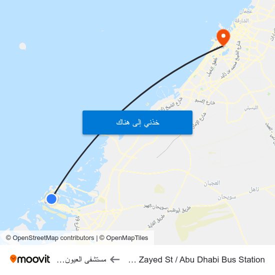 Sultan Bin Zayed St / Abu Dhabi Bus Station to مستشفى العيون مغربي map