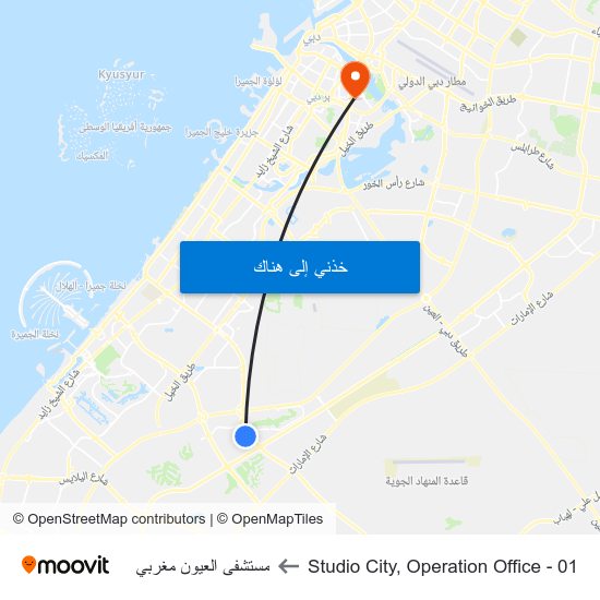 Studio City, Operation Office - 01 to مستشفى العيون مغربي map