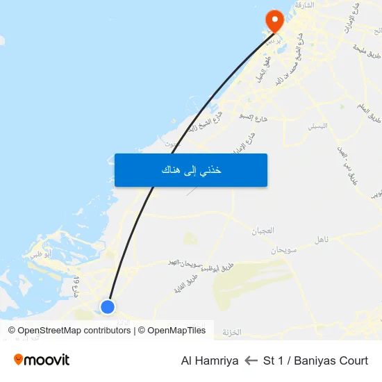 St 1 / Baniyas Court to Al Hamriya map