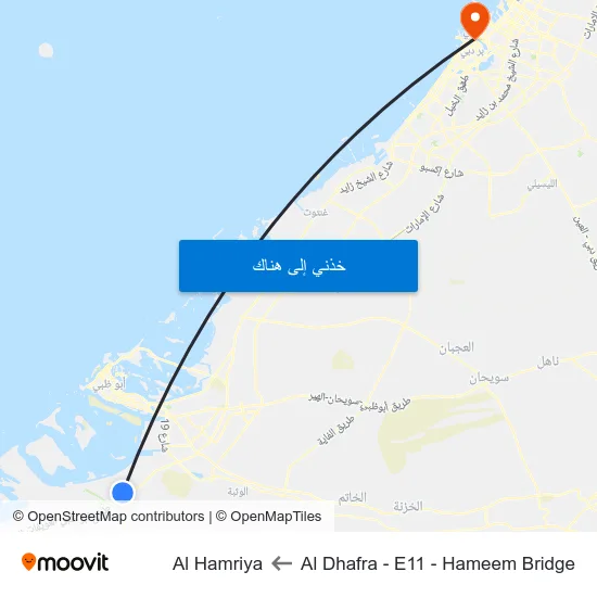 Al Dhafra - E11 - Hameem Bridge to Al Hamriya map
