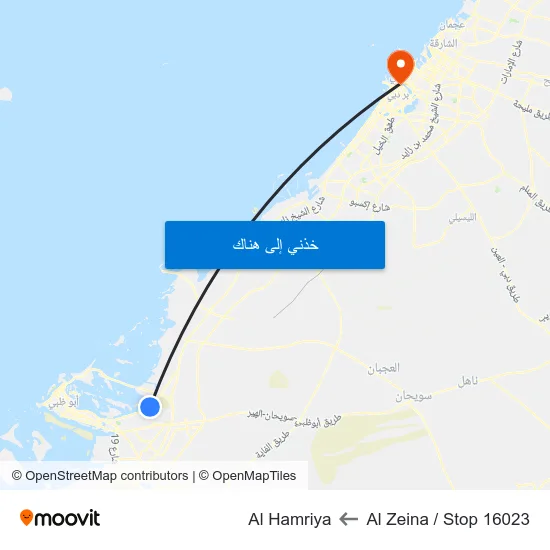 Al Zeina / Stop 16023 to Al Hamriya map