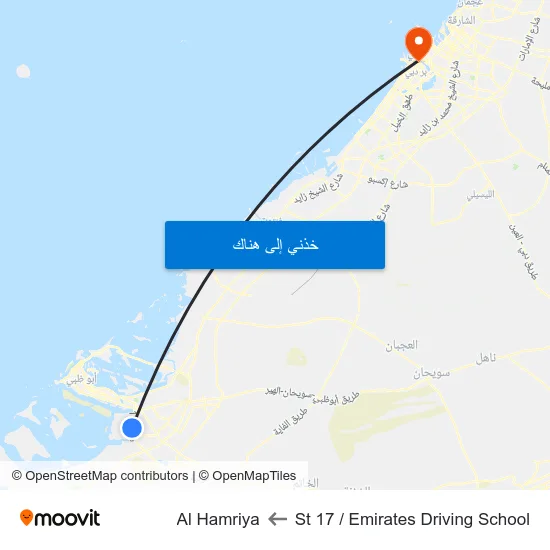 St 17 / Emirates Driving School to Al Hamriya map
