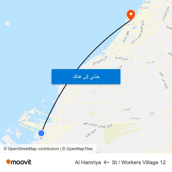 12 St / Workers Village to Al Hamriya map