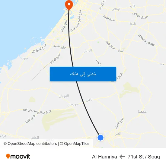 71st St  / Souq to Al Hamriya map