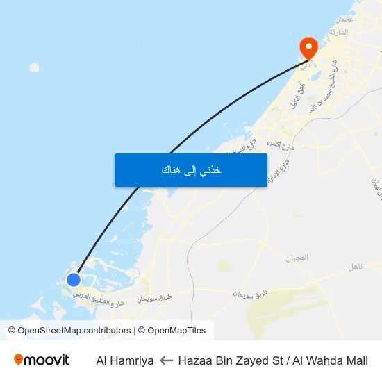 Hazaa Bin Zayed St / Al Wahda Mall to Al Hamriya map