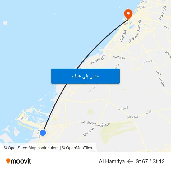 St 67 / St 12 to Al Hamriya map
