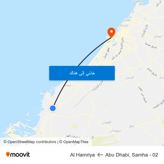 Abu Dhabi, Samha - 02 to Al Hamriya map