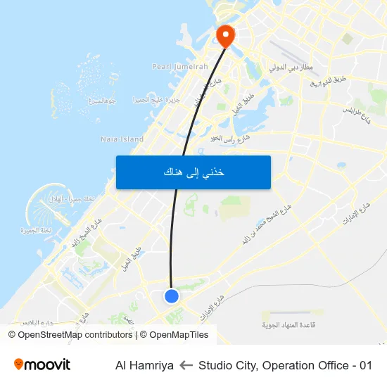 Studio City, Operation Office - 01 to Al Hamriya map