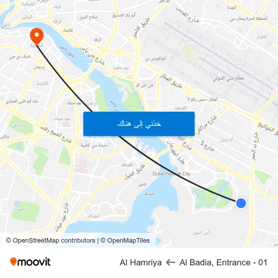 Al Badia, Entrance - 01 to Al Hamriya map