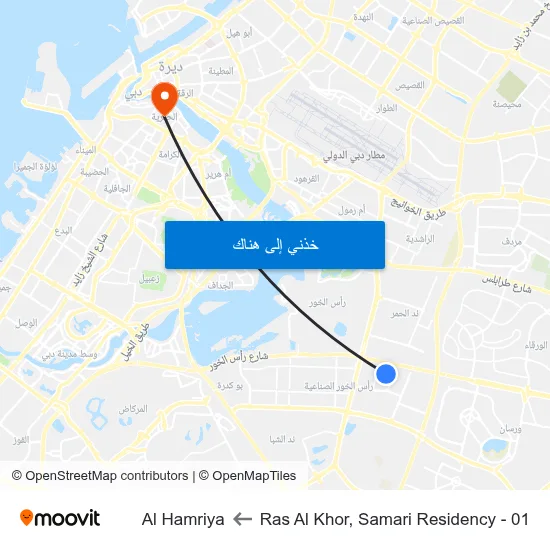 Ras Al Khor, Samari Residency - 01 to Al Hamriya map