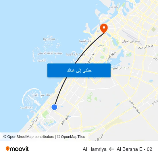 Al Barsha E - 02 to Al Hamriya map