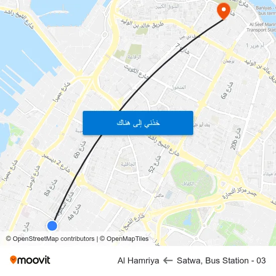 Satwa, Bus Station - 03 to Al Hamriya map