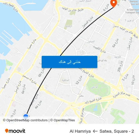 Satwa, Square - 2 to Al Hamriya map