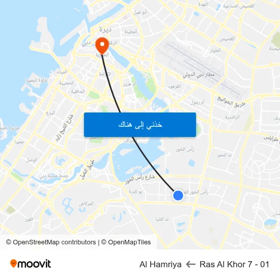 Ras Al Khor 7 - 01 to Al Hamriya map
