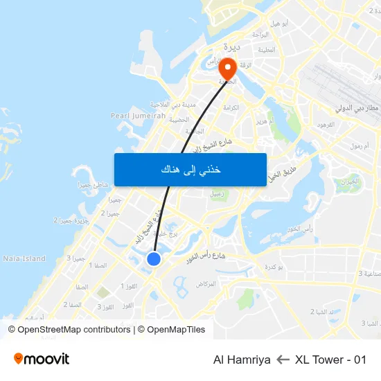 XL Tower - 01 to Al Hamriya map