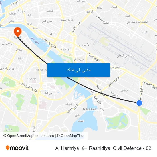 Rashidiya, Civil Defence - 02 to Al Hamriya map