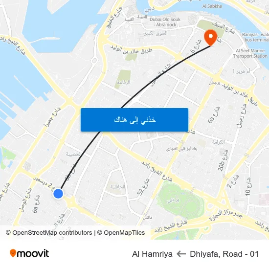 Dhiyafa, Road - 01 to Al Hamriya map