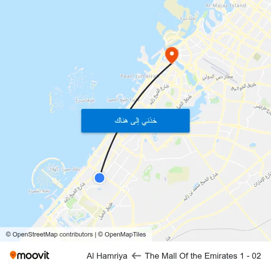 The Mall Of the Emirates 1 - 02 to Al Hamriya map