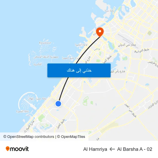 Al Barsha A - 02 to Al Hamriya map