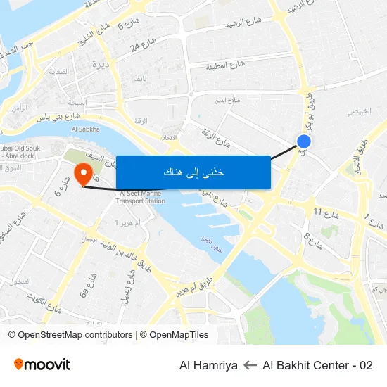 Al Bakhit Center - 02 to Al Hamriya map