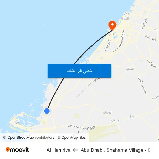 Abu Dhabi, Shahama Village - 01 to Al Hamriya map