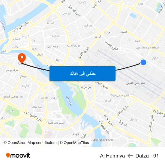 Dafza - 01 to Al Hamriya map