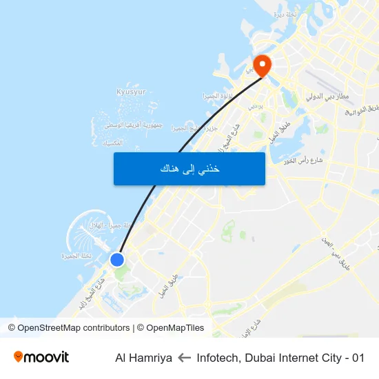 Infotech, Dubai Internet City - 01 to Al Hamriya map