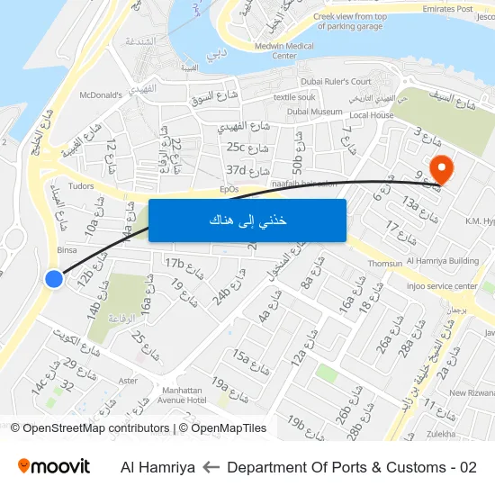 Department Of Ports & Customs - 02 to Al Hamriya map