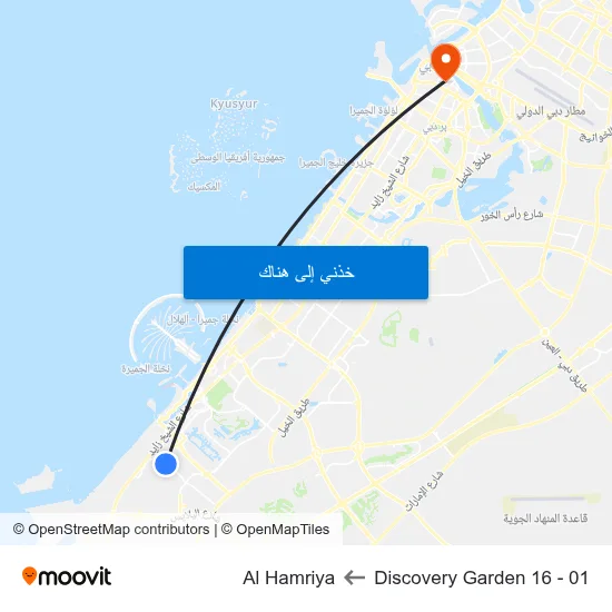 Discovery Garden 16 - 01 to Al Hamriya map