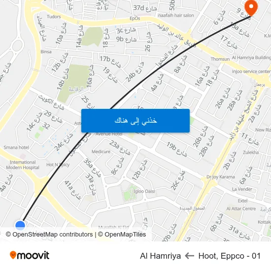 Hoot, Eppco - 01 to Al Hamriya map
