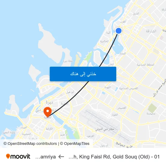 Sharjah, King Faisl Rd, Gold Souq (Old) - 01 to Al Hamriya map