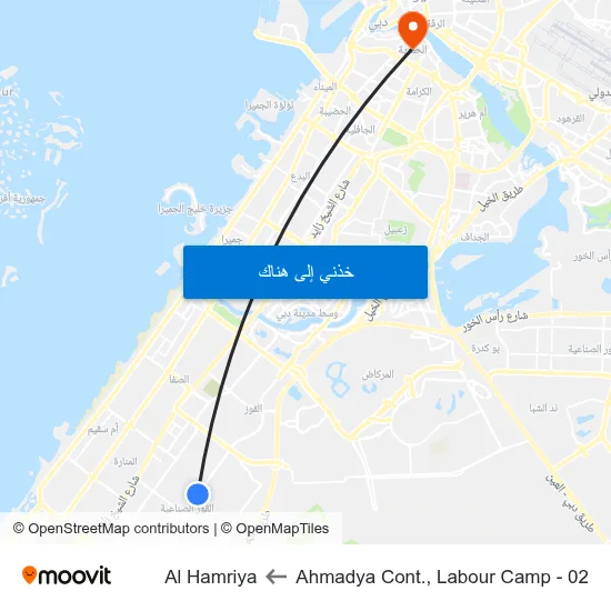 Ahmadya Cont., Labour Camp - 02 to Al Hamriya map